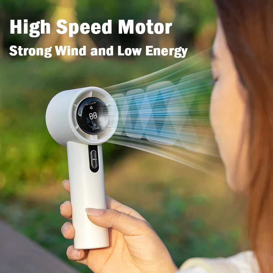 Rechargeable Handheld Fan LED Display
